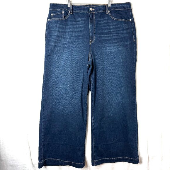 Torrid High Rise Wide Leg Vintage Stretch Jeans Womens 24 Tall Blue Making Waves